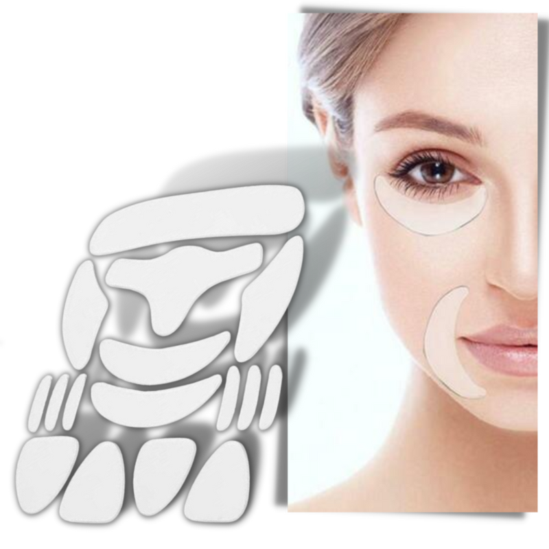 16 Patchs en silicone anti-rides pour le visage