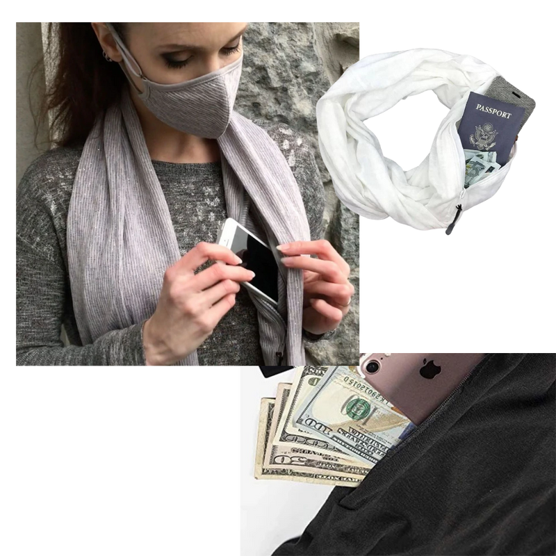 Écharpe chaude avec une poche cachée