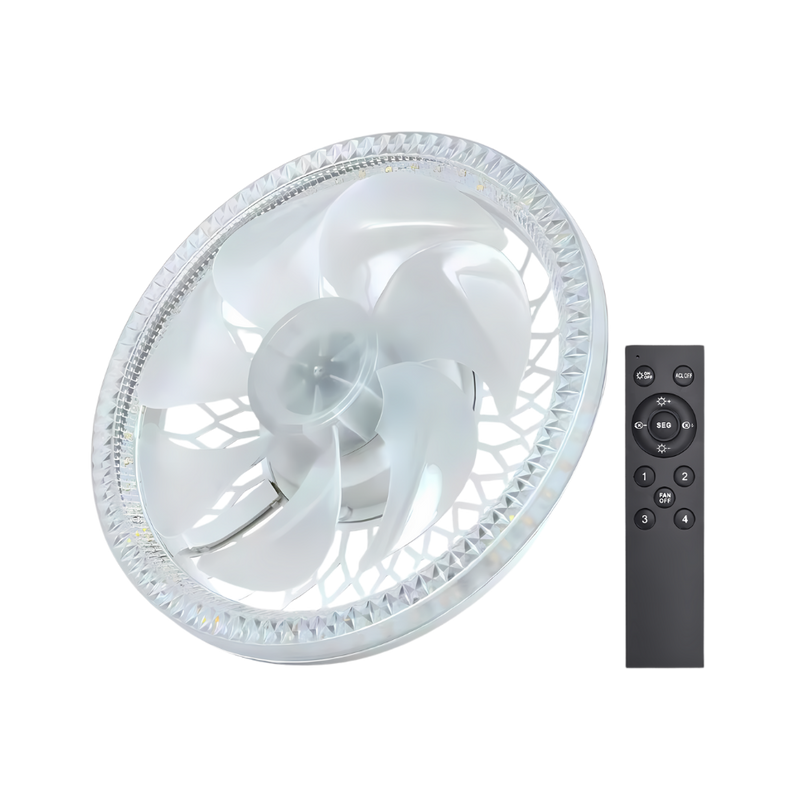 Ventilateur de plafond avec lampe intégrée et télécommande