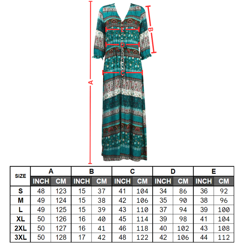 Robe longue à col en V de style bohème