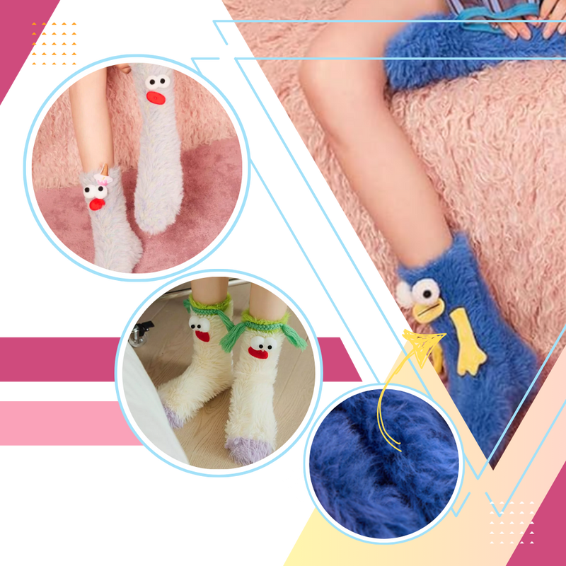 Chaussettes Funky en velours corail