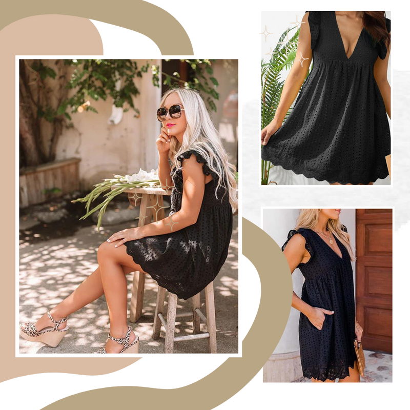 Robe élégante en broderie anglaise