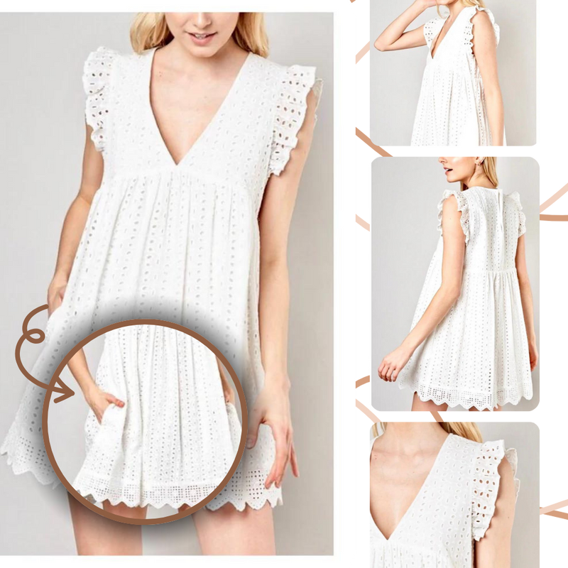 Robe élégante en broderie anglaise