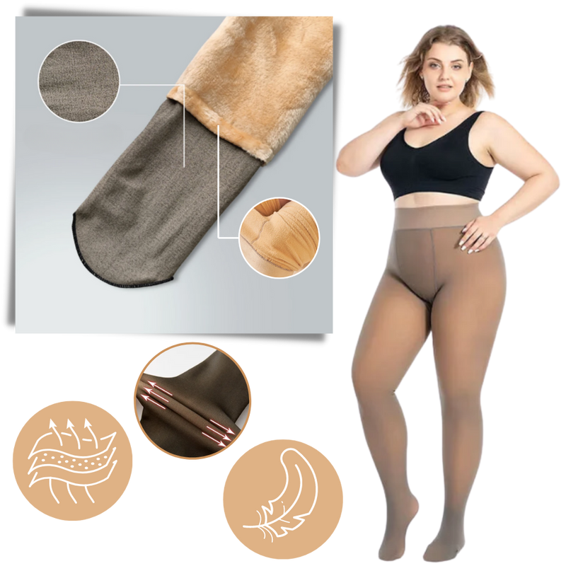Faux collants translucides doublés polaire