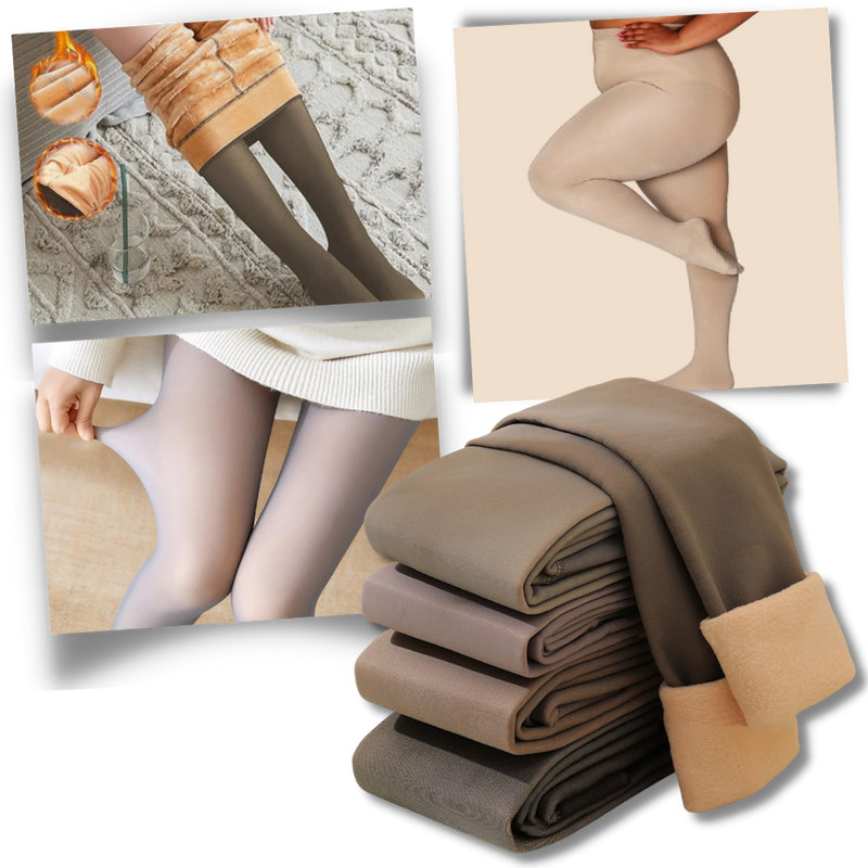 Faux collants translucides doublés polaire