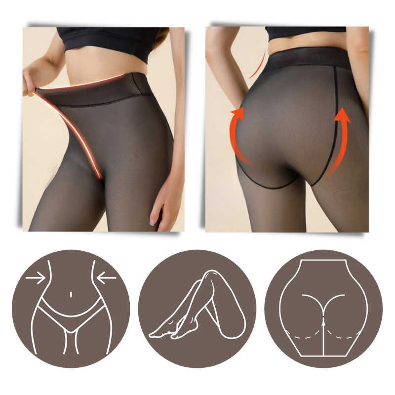 Faux collants translucides doublés polaire