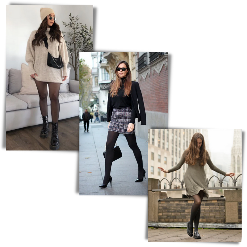 Faux collants translucides doublés polaire