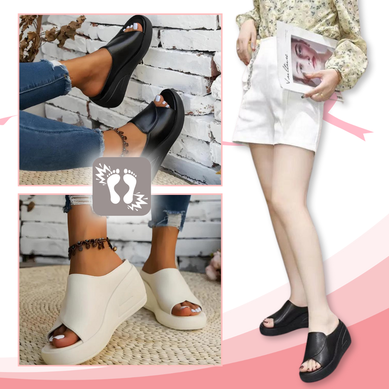 Sandales à talons orthopédiques avec absorption des chocs