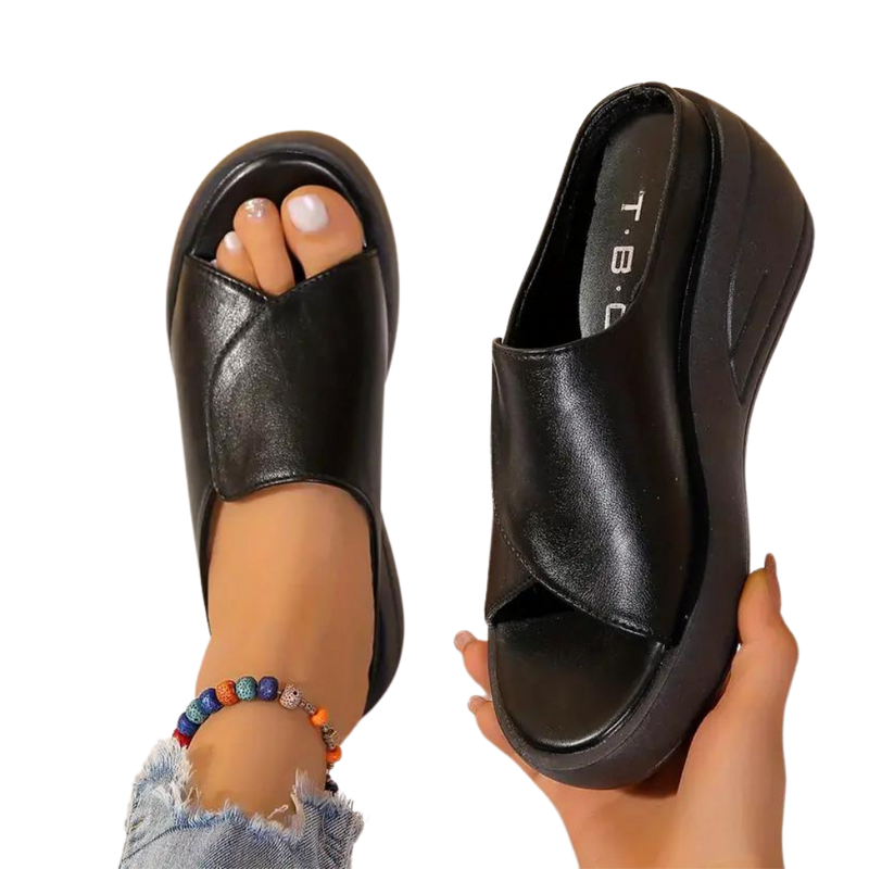 Sandales à talons orthopédiques avec absorption des chocs