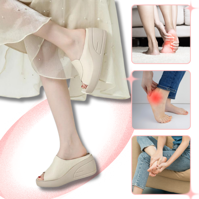 Sandales à talons orthopédiques avec absorption des chocs