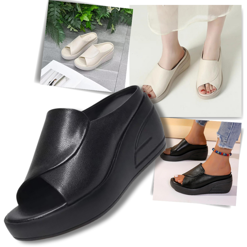 Sandales à talons orthopédiques avec absorption des chocs