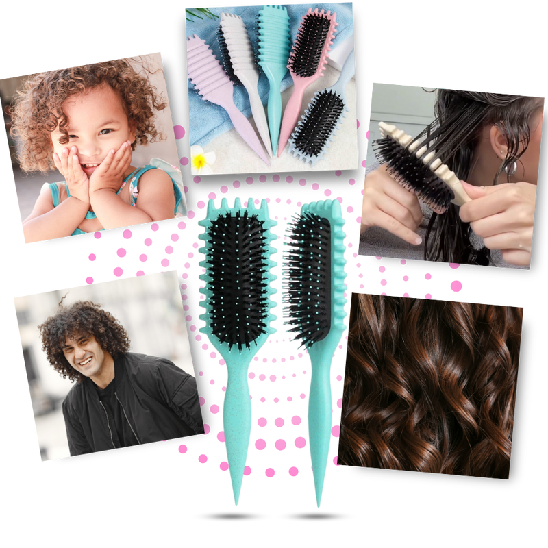 Brosse démêlante et définissante pour boucles