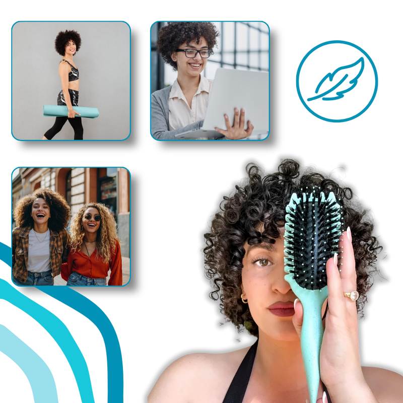 Brosse démêlante et définissante pour boucles
