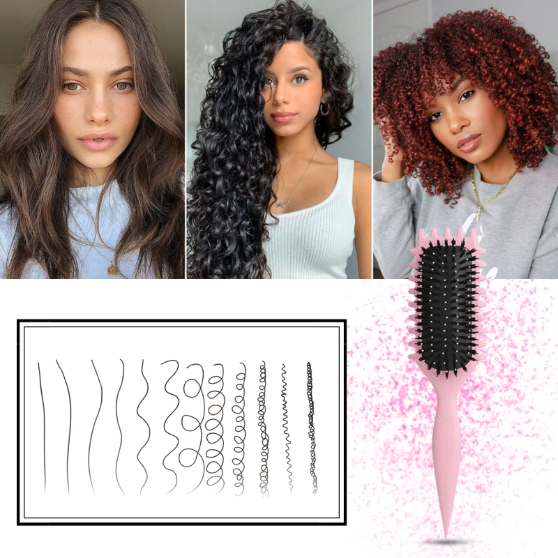 Brosse démêlante et définissante pour boucles