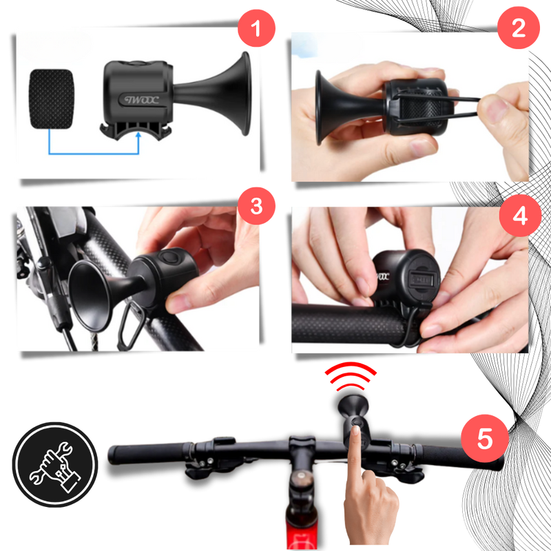 Klaxon de vélo électrique bruyant et étanche