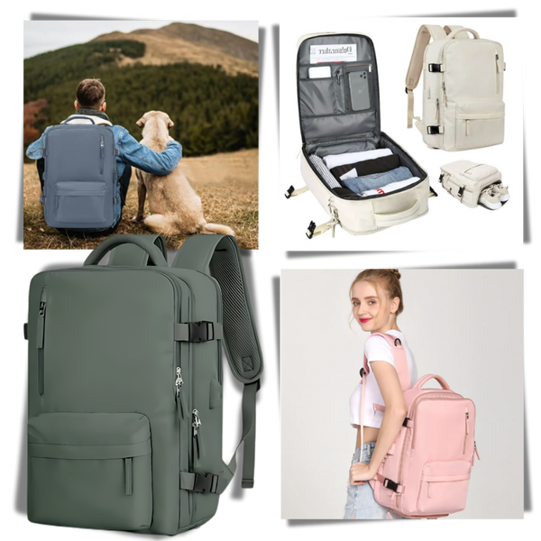 Sac à dos de voyage étanche à chargement USB