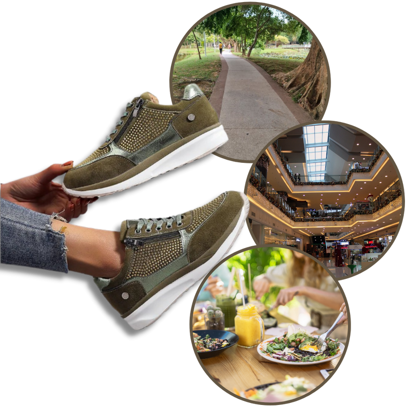 Baskets à semelles compensées avec strass